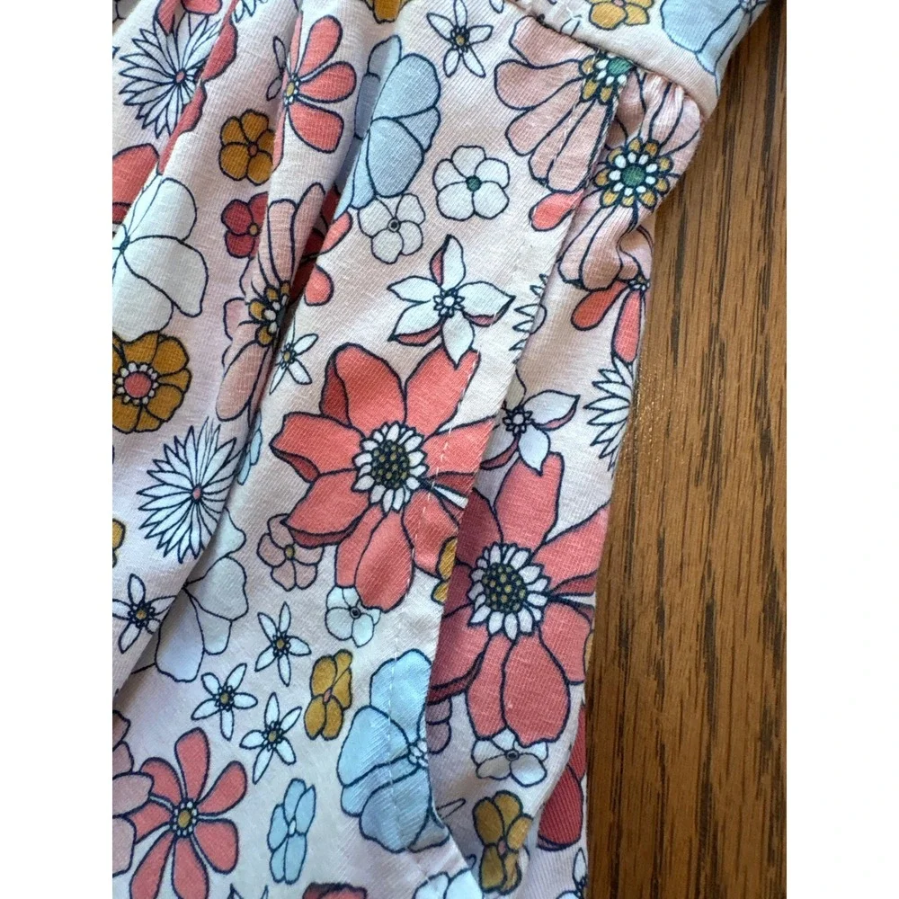 RuffleButts Kids 2T Pink Floral Tiered‎ Short Sleeve Pocket Dress Cotton Blend